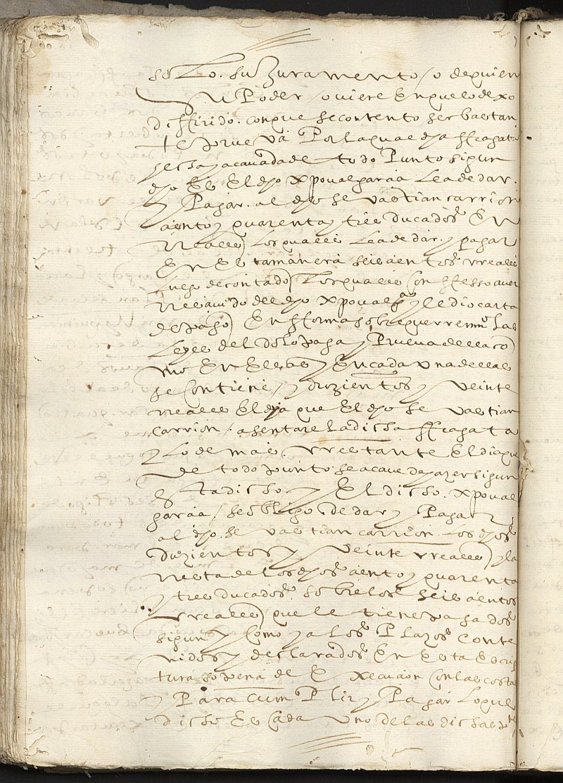 Registro de Francisco Ortega de Carrión, Cartagena. Año 1592.
